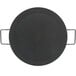 a black round object with two handles