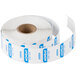 A roll of National Checking Company Monday food labeling stickers.