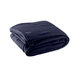 A folded Oxford navy blue hotel blanket.