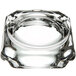 A clear glass Libbey square ashtray.