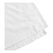 A white queen size flat sheet with stitched edges.