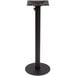 A black metal BFM Seating Margate bar height table base with a metal pedestal and pole.