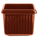 A brown rectangular Tablecraft copper server with ridges.