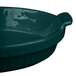 A Tablecraft hunter green cast aluminum casserole dish with a handle.