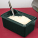 A Tablecraft hunter green rectangle server on a counter in a salad bar.