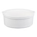 A white 3.5 quart shell casserole dish.