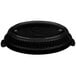 A black plastic lid on a Tablecraft black cast aluminum casserole dish.