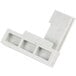 A white plastic rectangular piece with holes.