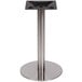 A BFM Seating stainless steel table base.