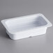 A white melamine food pan with a white border.