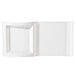 A white rectangular porcelain platter with a square holder.