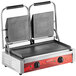 An Avantco Panini grill with two smooth plates.