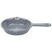 A Tablecraft gray cast aluminum fry pan with a handle.