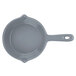 A Tablecraft gray cast aluminum fry pan with a handle.