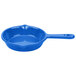 A Tablecraft cobalt blue cast aluminum fry pan with a handle.