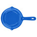 A Tablecraft cobalt blue cast aluminum fry pan with a handle.