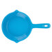 A Tablecraft sky blue cast aluminum fry pan with a handle.