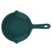 A Tablecraft hunter green cast aluminum fry pan with a handle.