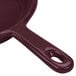 A Tablecraft maroon speckle cast aluminum fry pan with a handle.