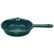 A Tablecraft hunter green cast aluminum fry pan with a handle.