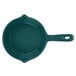 A Tablecraft hunter green cast aluminum fry pan with a handle.