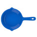 A Tablecraft blue speckle cast aluminum fry pan with a handle.