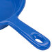 A Tablecraft blue cast aluminum fry pan with a handle.