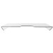 A white rectangular drain shelf with a curved edge.