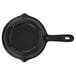 A black Tablecraft cast aluminum fry pan with a handle.