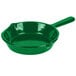 A Tablecraft green cast aluminum fry pan with a handle.