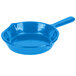 A Tablecraft sky blue cast aluminum fry pan with a handle.