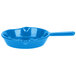 A Tablecraft sky blue cast aluminum fry pan with a handle.