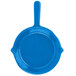 A Tablecraft sky blue cast aluminum fry pan with a handle.