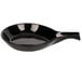 A black cast aluminum skillet with an open handle.