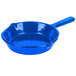 A Tablecraft blue speckled cast aluminum fry pan with a handle.