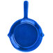 A blue Tablecraft cast aluminum fry pan with a handle.