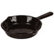 A Tablecraft black cast aluminum fry pan with a handle.