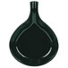 A hunter green cast aluminum skillet with an open handle.