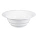 A white cast aluminum wide rim salad bowl with a 10 quart capacity.