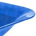 A Tablecraft blue speckle square bowl with curved edges.