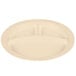 A beige polycarbonate plate with three sections.