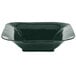 A dark green Tablecraft square bowl with a black interior.