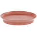 A red oval deli server with a white background.