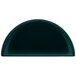 A hunter green half soup bowl with a white background.