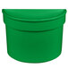 A green cast aluminum bowl with a curved top.