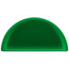 A green cast aluminum half soup bowl with a white background.