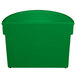 A green Tablecraft cast aluminum half bowl with a white background.