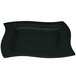 A black rectangular Tablecraft platter with a curved edge.