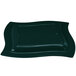 A dark green rectangular cast aluminum platter with a curved edge.