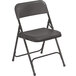 National Public Seating 810 Black Metal Folding Chair with Black Plastic Seat